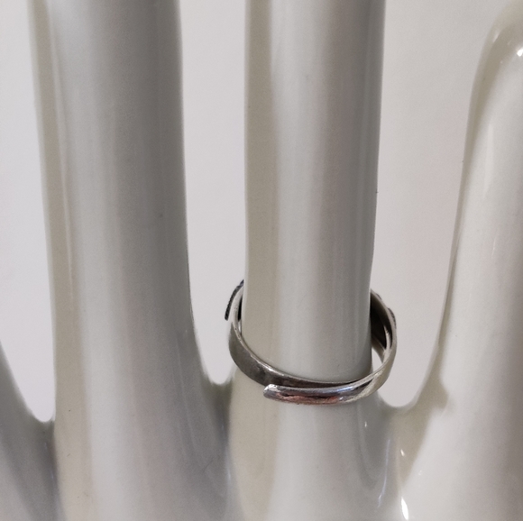 Vintage Chinese Export Cloisonne Sterling Silver Adjustable Ring - Picture 8 of 12